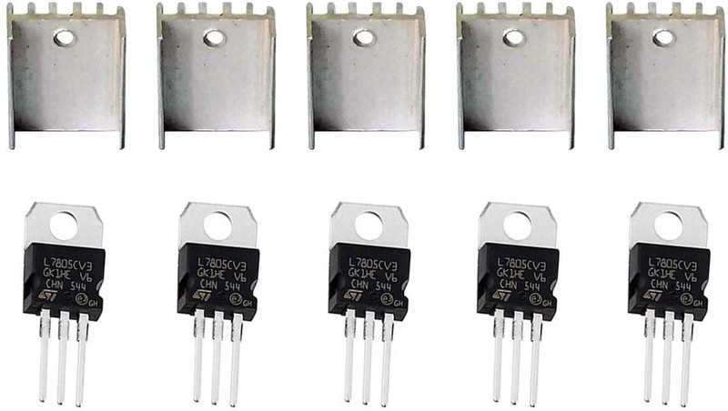 ELPH Voltage Regulator 7805 pieces 5 with 5 Heat Sinks Electronic Components Electronic Hobby Kit