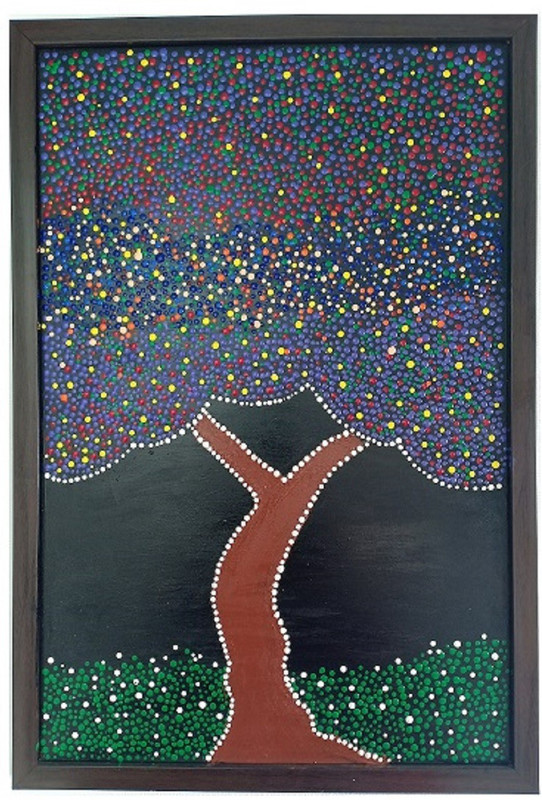 krish artworks Dot tree Painting Acrylic 18 inch x 12 inch Painting