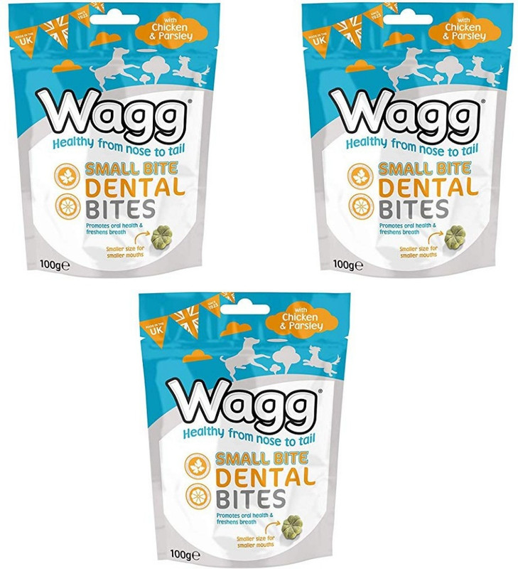 Wagg Small Dental Bites Parsley, Chicken Dog Treat(100 g, Pack of 3)