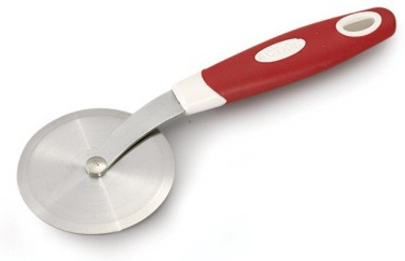 MANTAVYA Stainless Steel Pizza Cutter - Sandwich Cutter Straight Peeler(Silver, Red)