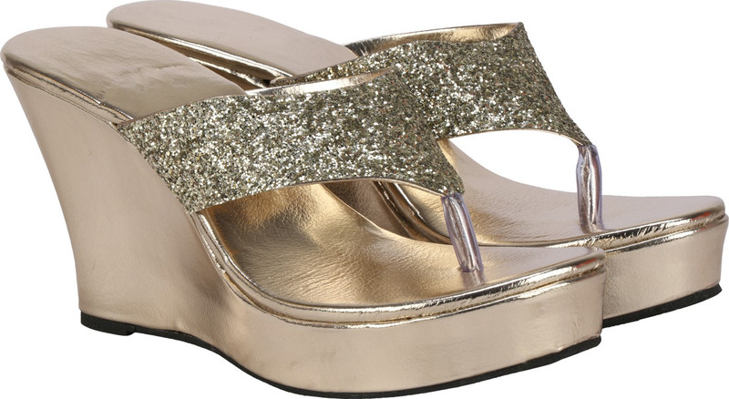 misto Women Gold Wedges