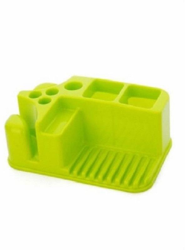 infinity11 Storage Box Bathroom Toothbrush Toothpaste Holder Soap Rack Plastic Toiletries Container(Green)