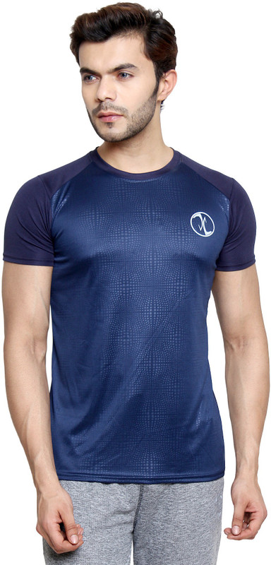 xencat Printed Men Round Neck Dark Blue T-Shirt