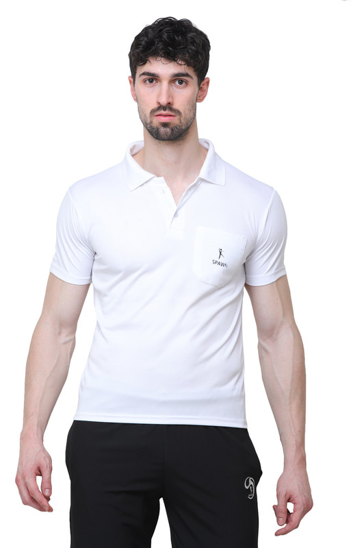 Spawn Solid Men Polo Neck White T Shirt Desertcart INDIA