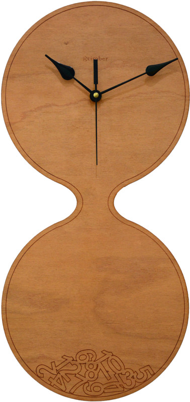 otimber Analog 40 cm X 20 cm Wall Clock(Brown, Without Glass)