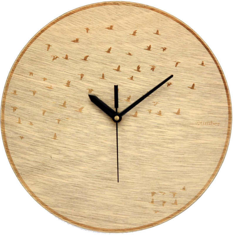 otimber Analog 25 cm X 25 cm Wall Clock(Brown, Without Glass)