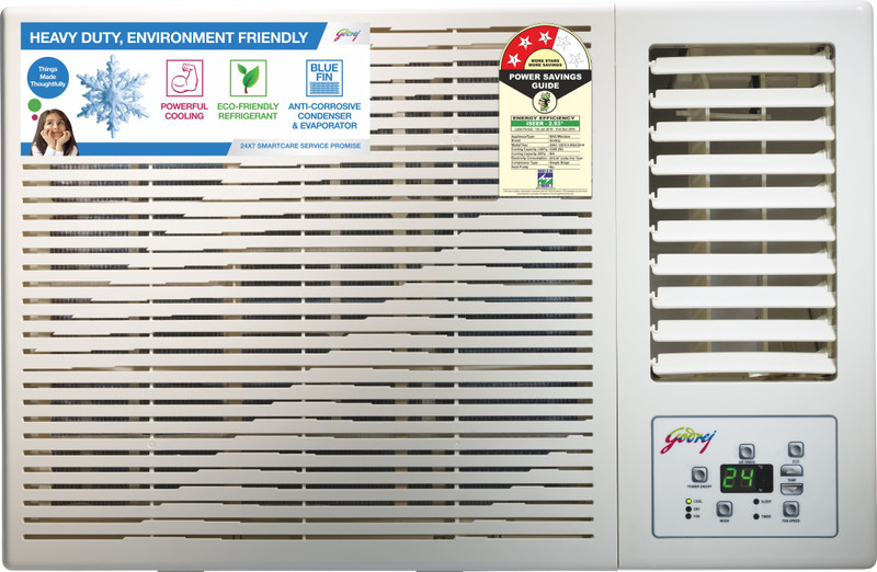 Godrej 1 Ton 3 Star Window AC - White(GWC 12DTC3-WSA, Copper Condenser)