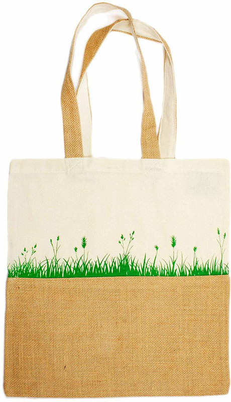 EARTHWORKS Unisex 100% Eco Friendly Printed Jute & Canvas Tote-Multicolor Multipurpose Bag(Multicolor, 8 L)