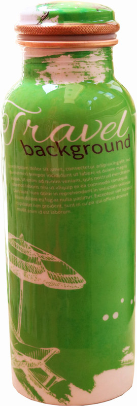 livsstil Exclusive Seamless Copper Water Bottle, Ayurveda health benefits,(Traveling Theme) 1000 ml Bottle(Pack of 1, Multicolor)