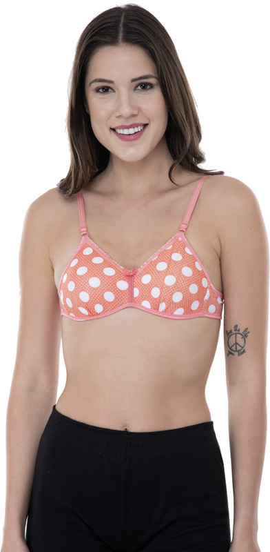 onliest Women T-Shirt Lightly Padded Bra(Orange)