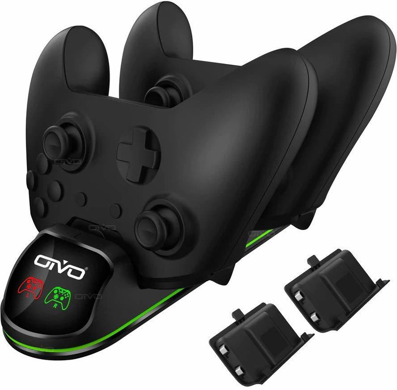 GADGETS WRAP Dual Controller Charger for Xbox One/One S/One X Charging Status Display Screen Station Dock 2 Rechargeable Battery Pack Charging Station(Xbox One)