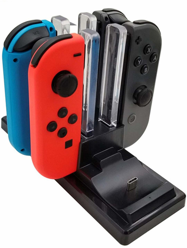 GADGETS WRAP 6 in 1 Controller Charging Charger Dock Station Stand for Nintendo Switch NS Joy-Con Pro Controllers Charging Station(Nintendo Wii U, Nintendo Wii)