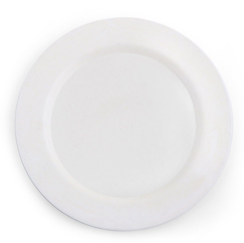 sevya Classic White Round Shape Reusable Bamboo Plate Crockery , 10 inches, Eco Friendly, Bio-degradeable, Organic, White Plate Set(2 Units)