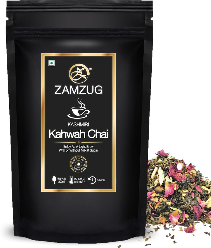 zamzug Kashmiri Kahwa Saffron, Rose, Almond Tea Pouch(100 g)