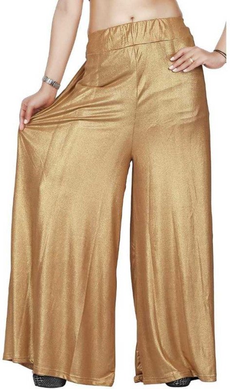 newseencreations Flared Women Gold Trousers