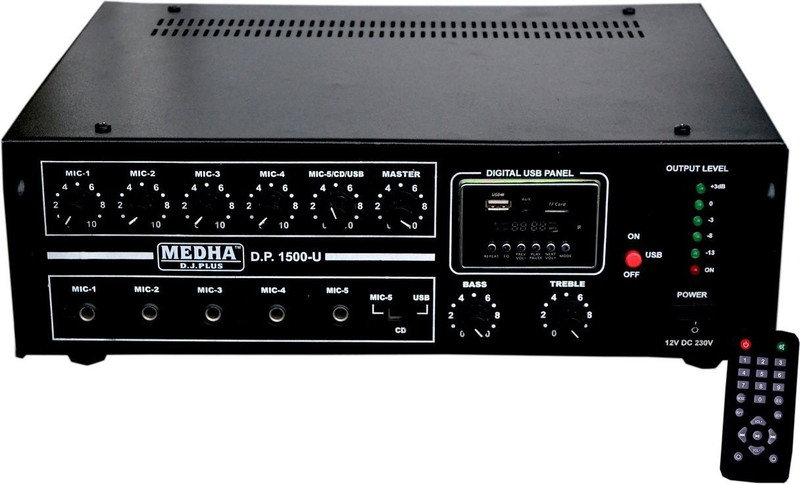 MEDHA D.J. PLUS D.P-1500U 160 W AV Power Amplifier(Black)