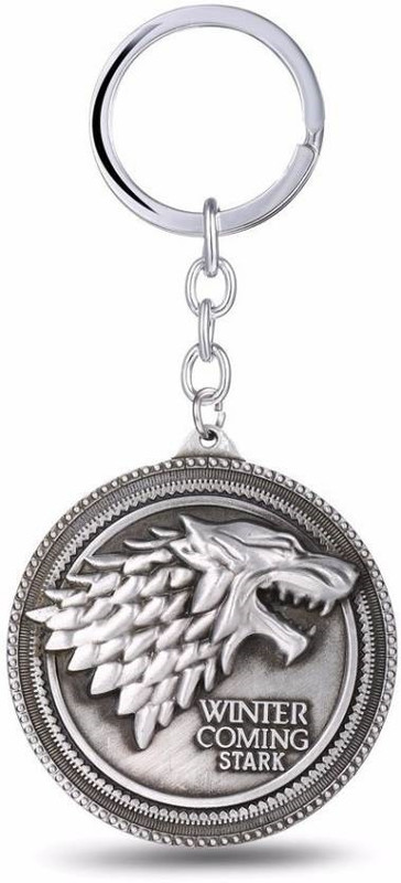 Maupin Traders Game of Thrones House round Stark Winter Carabiner(Silver)