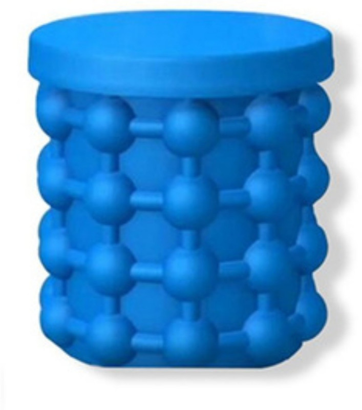 gayatri online shop Silicone Ice Cube Maker Bucket Revolutionary Space Saving Ice Ball Makers for Home Cafe Parties Restaurants Buffets ice Cube Trays 3.8 x 4.1 inch Blue Silicone Ice Bucket (Blue)  - 600 ml Silicone Utility Box(Blue)