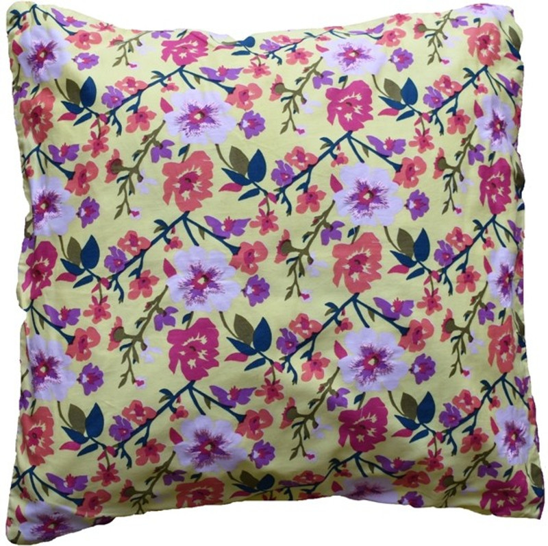 ma maison Printed Cushions Cover(50 cm*50 cm, Multicolor, Yellow)