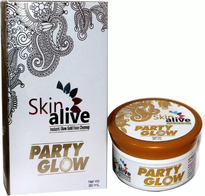 skin alive Party Glow Instant Glow Gold Face Wash(80ml each)pack of 2 Face Wash(160 ml)