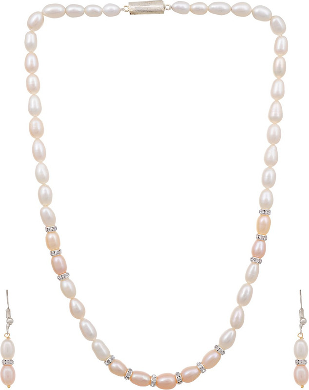 poojithajewellers Mother of Pearl Jewel Set(White, Rose Gold)