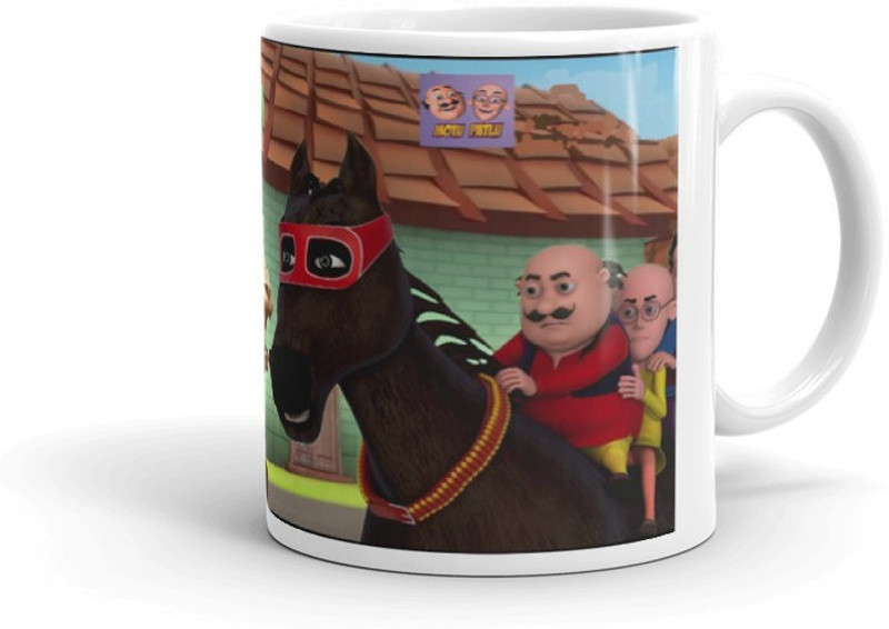 krishna traders BahuBali And Motu Patlu Multicolour Printed Coffee And Tea Cup Gift For Friend 253 Ceramic Mug(320 ml)