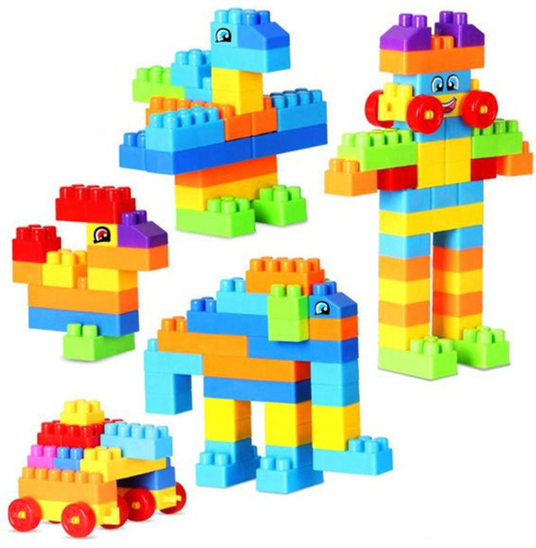 allmusic 100 Pcs Plastic Building Blocks, Early Creative Learning Educational Toy For Kids, Interlocking Connection, Puzzle Assembling Building Toy Set(100 Pieces)