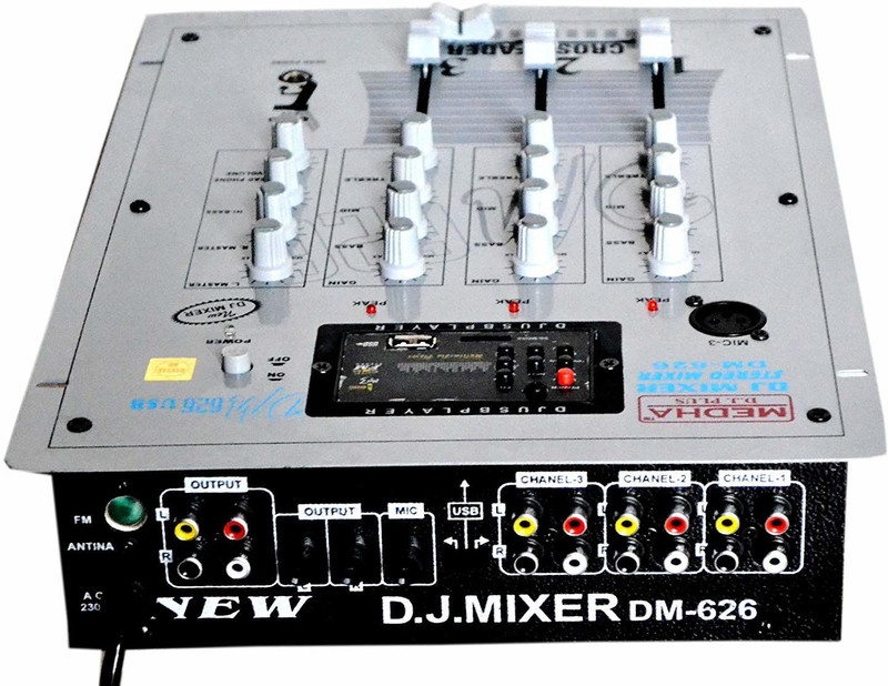 MEDHA D.J. PLUS MIXER 3 CHANNEL With USB Digital Sound Mixer