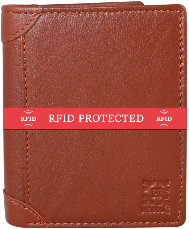 hebbuli Men Casual Brown Genuine Leather Wallet(11 Card Slots)