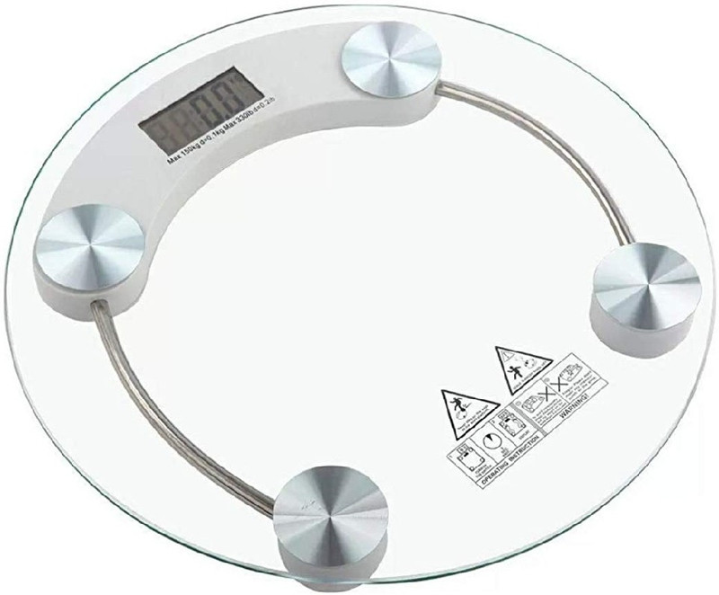 Aliyan Shop Ultra Modern Personal Digital Bathroom Body Weighing Scale 8mm glass (Rounded) Weighing Scale(transparent)