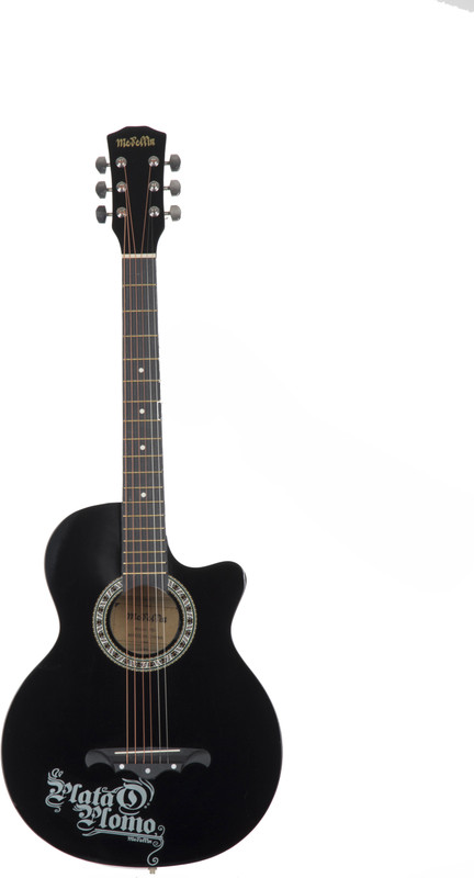 medellin MED-BLK-C1 Linden Wood Acoustic Guitar(Black)