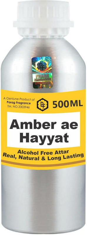 Parag Fragrances Amber ae Hayyat Attar 500ml (Long Lasting Attar For Men) Wholesale Pack Floral Attar(Gul Hina)