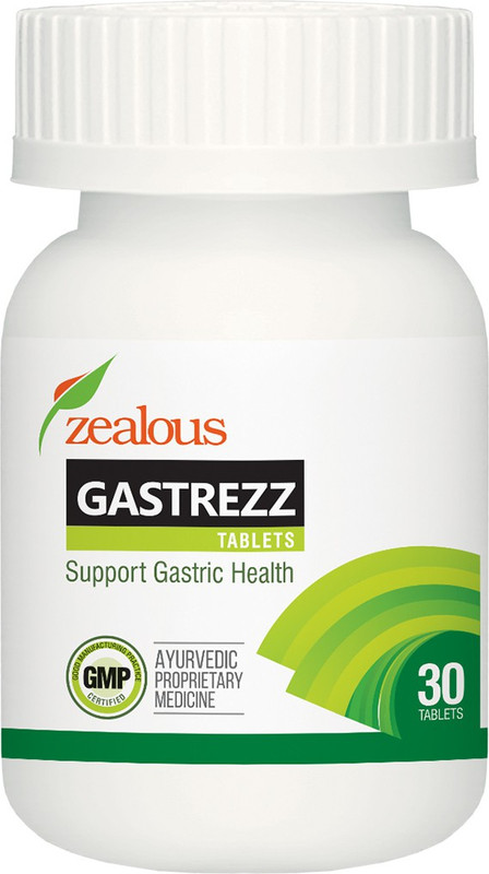 zealous health GASTREZZ, gastritis, peptic ulcer, belching, acidity, 30 tablets(15 g)