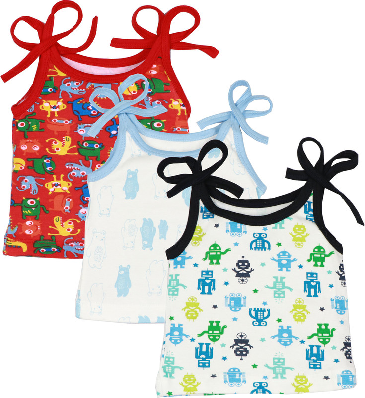 gopuja Vest For Boys & Girls Cotton Blend(Multicolor, Pack of 3)