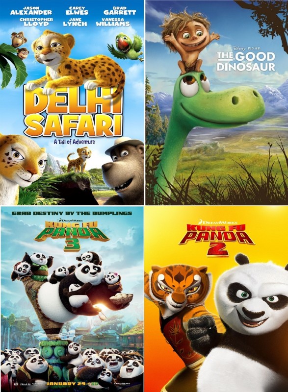 Buy Delhi Safari , The Good Dinosaur , Kung Fu Panda 2 , Kung Fu Panda 3 in  HD print in Hindi it's durn data DVD play only in computer or laptop