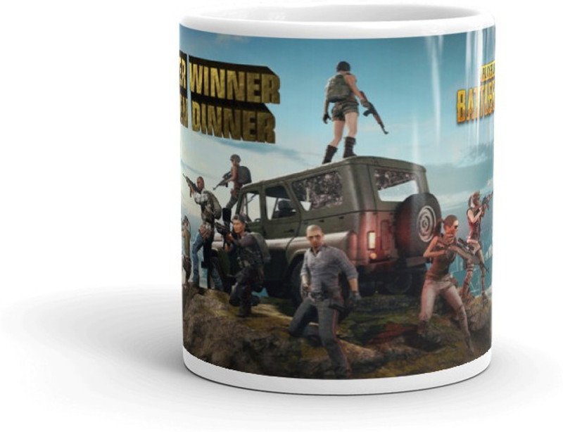 krishna traders Pubg Full Team With Car You Are Player Winner Winner Chicken Dinner Printed Coffee And Tea & Coffee 314 Ceramic Mug(320 ml)