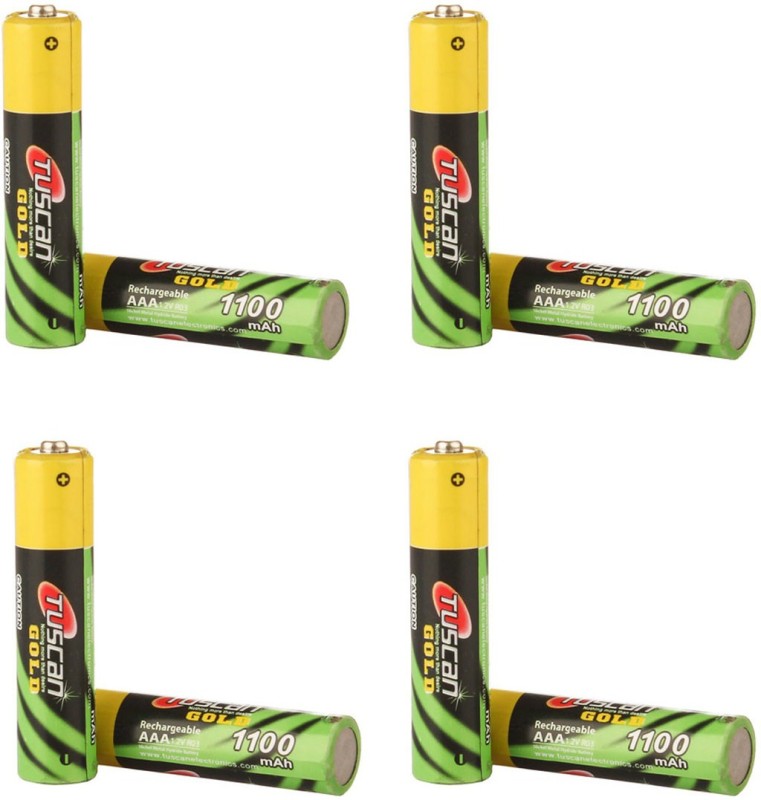 Tuscan GOLD 4 Pack (8Pcs) AAA 1100mAh (PAGER BATTERIES) Rechargeable Ni-MH Battery