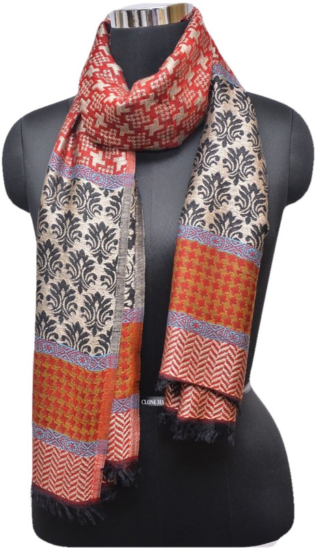 aahara Woven Cotton Tencel Blend, Wool, Modal Women Stole