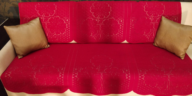 royal sapphire fashion Polycotton Sofa Cover(RED Pack of 10)