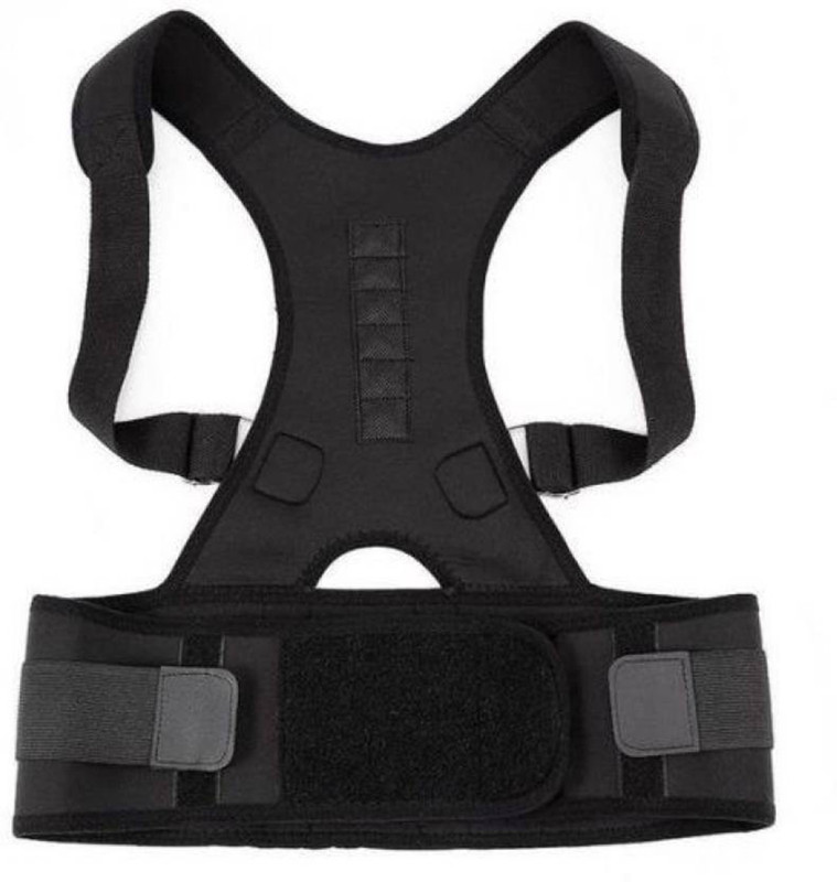 Anytech Black Royal Posture Back Support Brace For Neck & Back Pain Relief Back Support(Black)