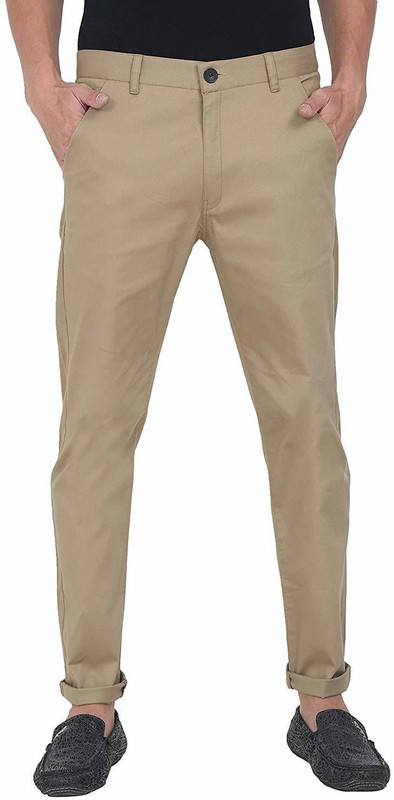 versatyl Slim Fit Men Beige Trousers