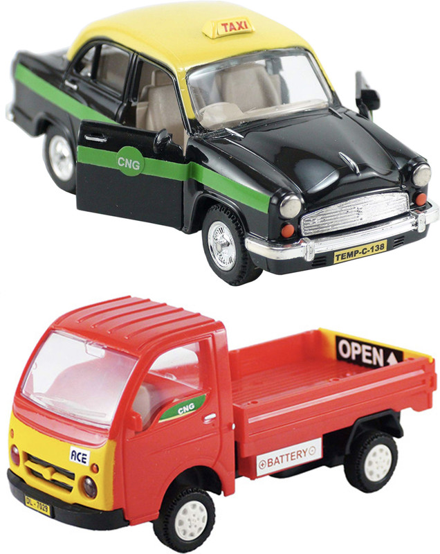 xunda Set 2 & Taxi Pull back Toys(Red, Black)