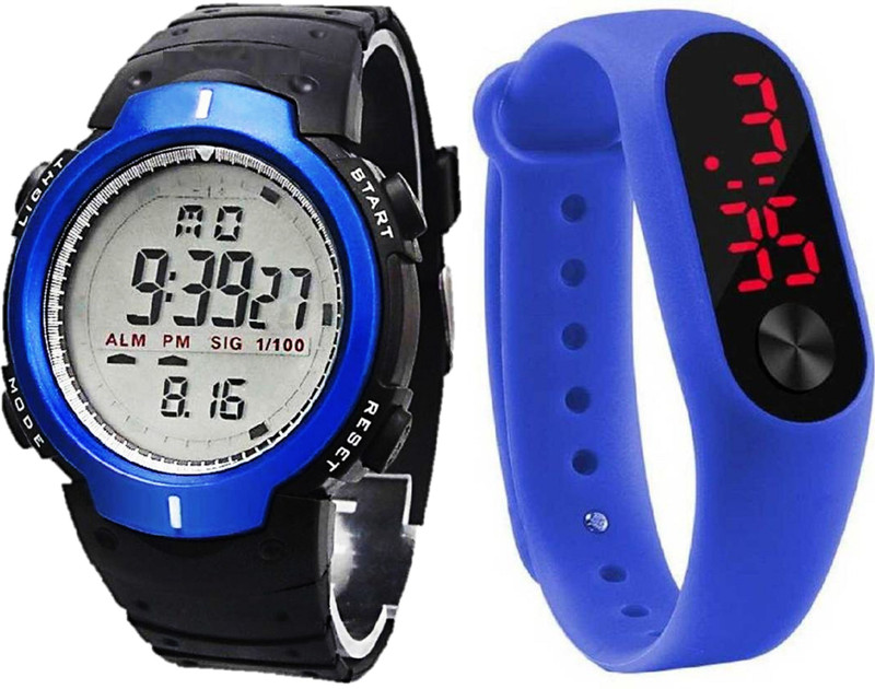 zintaas ultimate blue digital blue band combo watch fast selling track designer special offer limited stock party wear_birthday _formal watch Digital Watch  - For Boys