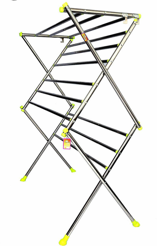 Buy Childstar Towel and Clothes Racks Drying Stand for Indoor Outdoor Purpose use Made with Steel Pipe and 12 Steel rods with Heavy Duty Shoes Base Stainless Steel Floor Cloth Dryer Stand Steel