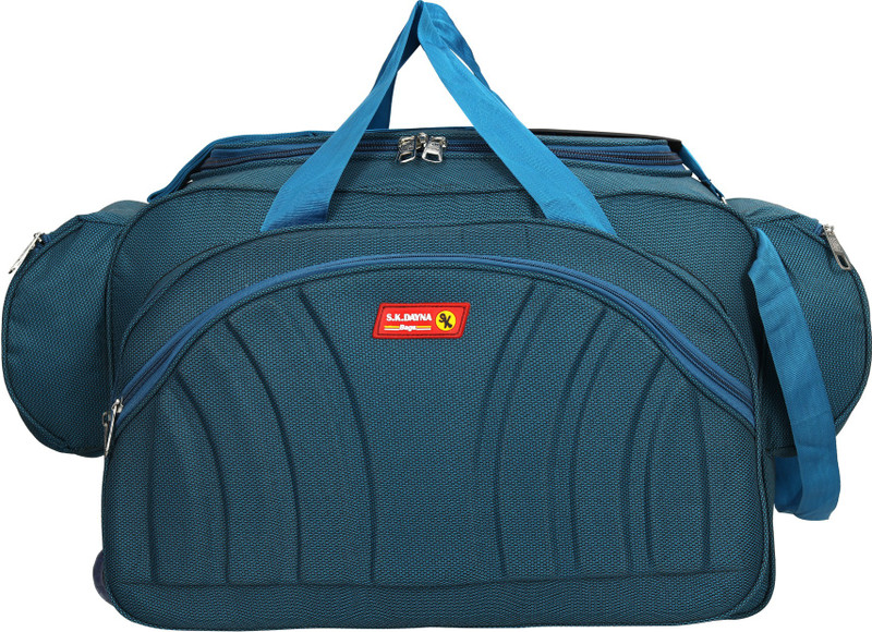 S.K.DAYNA (Expandable) Lightweight Trolley Duffle Polyester Bag For Travelling Use Duffel Strolley Bag(Blue) S.K.DAYNA (Expandable) Lightweight Trolley Duffle Polyester Bag For Travelling Use Duffel Strolley Bag(Blue)