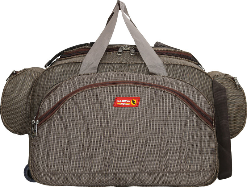 S.K.DAYNA (Expandable) Trolley Duffle Lightweight & Waterproof Bag For Travelling Duffel Strolley Bag(Brown) S.K.DAYNA (Expandable) Trolley Duffle Lightweight & Waterproof Bag For Travelling Duffel Strolley Bag(Brown)