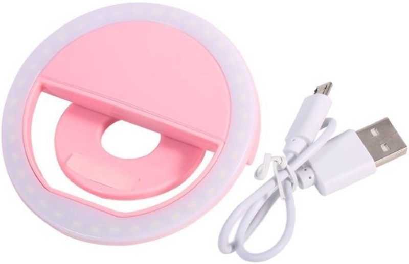 Ruhi Rechargeable Led Selfie Light, 3 Adjustable Brightness Fill Light Compatible for Mostly Smart Phones, s, Video Cameras Selfie Ring Flash  (Pink) Ring Flash(Pink)
