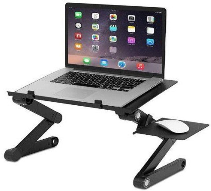 3sha Metal Portable Laptop Table(Finish Color - Black)