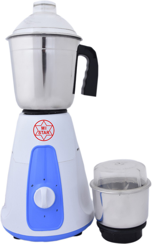mi star mixer grinder juicer MG18G170 450 Mixer Grinder(white and blue, 2 Jars)