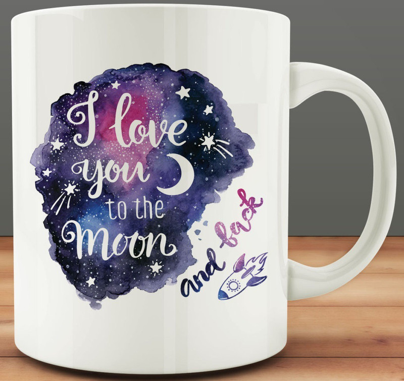 kraftidy LoVe YoU To ThE MooN AnD BaCk Ceramic Mug(350 ml)